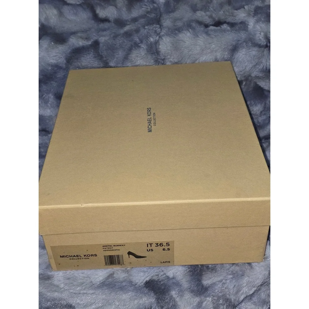 NWB Michael Kors Gretel Runway‎ Patent Lapis Blue Pointed Toe Stilettos US 6.5 - Picture 7 of 7